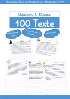 Vorschau - Arbeitsblätter - 100 verschiedene Texte (Abschreibtexte, Diktate, Übungstexte, Texte zum Markieren) - Deckblatt
