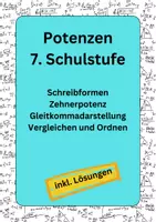 Vorschau - Arbeitsblätter - Potenzen Einführung - Deckblatt