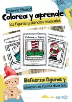 Vista previa - Hojas de trabajo - Colorea Según la Figura y el Silencio Musical – Invierno - Portada