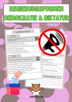 Vorschau - Arbeitsblätter - Regierungsformen Demokratie & Diktatur (Sachunterricht/Politik) - Deckblatt