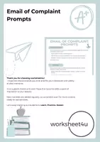 Vorschau - Arbeitsblätter - Email of Complaint Prompts - Deckblatt
