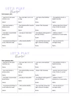 Vorschau - Spiele - Bingo Spiel - Let's play BINGO / Warm up game / Klasse 8 - 12 - Seite 1
