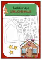 Vorschau - Mal- und Bastelvorlagen - Lebkuchenhaus selber gestalten / Bastelvorlage - Deckblatt