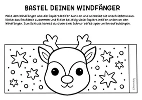 Vorschau - Arbeitsblätter - Windspiel zum Ausmalen & Basteln für den Winter - Windfänger Bastelvorlagen - Seite 2