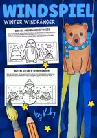Vorschau - Arbeitsblätter - Windspiel zum Ausmalen & Basteln für den Winter - Windfänger Bastelvorlagen - Deckblatt