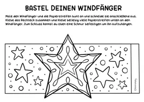 Vorschau - Arbeitsblätter - Windspiel zum Ausmalen & Basteln für Weihnachten - Winter Windfänger Bastelvorlagen - Seite 3