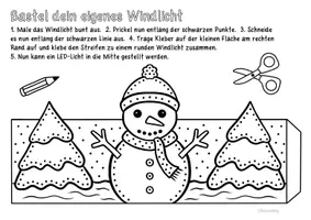 Vorschau - Arbeitsblätter - Windlichter zum Malen & Prickeln und Basteln - Kunst im Winter - Seite 1