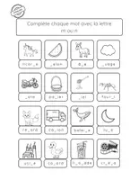 Aperçu - Feuilles d'exercices - Phonologie - Les Syllabes en M / L / N - Page 1