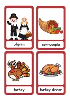 Vista previa - Tarjetas / Manipulativos - Thanksgiving Flashcards - Tarjetas vocabulario - página 1