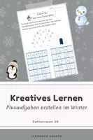 Vorschau - Arbeitsblätter - Zahlen-Iglu – Plusaufgaben bis 10 selbst erstellen: Rechnen im Winter - Deckblatt