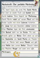 Vorschau - Arbeitsblätter - Nachschrift "Der perfekte Martinstag" + Knickdiktat und Lückentext DaZ / Deutsch - Seite 1