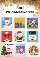 Vorschau - Mal- und Bastelvorlagen - Pixel Weihnachtskarten / Pixelkunst Weihnachten - Deckblatt