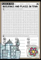 Vorschau - Arbeitsblätter - PLACES IN TOWN - Word Search - Deckblatt