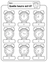 Aperçu - Apprentissages en autonomie - Lire l’heure à la minute près (par tranches de 5 minutes) - Page 2