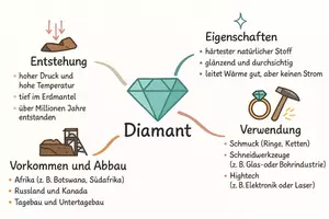Vorschau - Arbeitsblätter - Arbeitsblatt zum Thema "Diamant" + Onlineübung & MP3 + Mindmap + Infografik - Seite 3