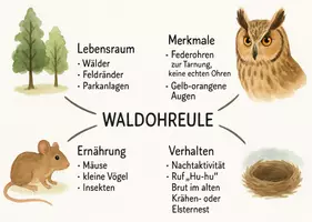 Vorschau - Arbeitsblätter - AB mit Fragen zum Thema "Waldohreule" + Lösungsblatt + Mindmap + Infografik - Seite 2