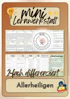Vorschau - Arbeitsblätter - Mini-Lernwerkstatt - Allerheiligen + Lösungen - Deckblatt