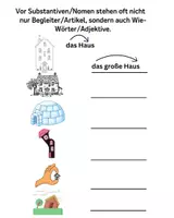 Vorschau - Arbeitsblätter - Zwischen Artikel und Nomen können Adjektive stehen - Seite 1