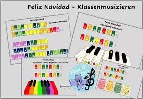 Vorschau - Bildkarten - Feliz Navidad- Klassenmusizieren - Deckblatt