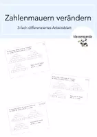 Vorschau - Arbeitsblätter - Zahlenmauern verändern ZR 100 Arbeitsblätter - Deckblatt