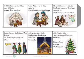 Vorschau - Arbeitsblätter - Leporello Weihnachtsgeschichte Klasse 1 Weihnachten Ethik Religion Freiarbeitsmaterial Xmas - Seite 2