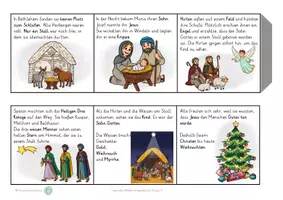Vorschau - Mal- und Bastelvorlagen - Leporello Weihnachtsgeschichte Klasse 3 Weihnachten Freiarbeitsmaterial Ethik Religion Xmas - Seite 2