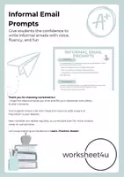 Vorschau - Arbeitsblätter - Informal Email Prompts - Deckblatt