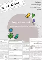 Vorschau - Arbeitsblätter - Wochenlesen - Warum bekommt man Schnupfen - Deckblatt