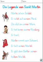 Vorschau - Text - Lesetext in Silbenschrift "Sankt Martin" DaZ / Deutsch - Leseanfänger - Seite 1