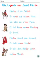 Vorschau - Text - Lesetext in Silbenschrift "Sankt Martin" DaZ / Deutsch - Leseanfänger - Seite 3