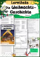 Vorschau - Arbeitsblätter - Lerntheke Weihnachtsgeschichte 4. 5. Klasse Weihnachten Arbeitsheft Freiarbeitsmaterial Ethik Religion Xmas - Deckblatt