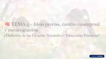 Vista previa - Unidades / Secuencias / Situaciones de Aprendizaje - TEMA-5-Ideas-previas-cambio-conceptual-y-metacognicion. - Portada