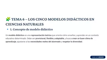 Vista previa - Unidades / Secuencias / Situaciones de Aprendizaje - TEMA-6-LOS-CINCO-MODELOS-DIDACTICOS-EN-CIENCIAS-NATURALES. - Portada