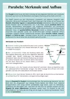 Vorschau - Merkblätter - Merkblatt Parabeln: Merkmale und Aufbau (Kl. 10+) - Deckblatt