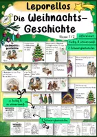 Vorschau - Mal- und Bastelvorlagen - Leporello Weihnachtsgeschichte 1. 2. Klasse Ethik Religion Weihnachten Freiarbeit - Deckblatt