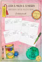 Vorschau - Arbeitsblätter - Lesen & Malen & Schreiben - Silbenschrift A5 - Deckblatt