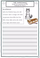 Vorschau - Arbeitsblätter - Groß- und Kleinschreibung Hunde im Winter Deutsch 3. Klasse - Seite 1