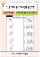 Vorschau - Arbeitsblätter - Distributivgesetz - Klapptest (Rechengesetze, Rechenregeln) - Deckblatt
