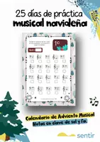 Vista previa - Hojas de trabajo - Calendario Musical de Adviento – Lectura de Notas | 25 Días - Portada