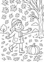 Vorschau - Arbeitsblätter - Herbstliches Ausmalbild Kürbis November - Deckblatt