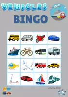 Vorschau - Spiele - Vehicles/Transport Bingo - Englisch - Deckblatt