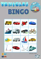 Vorschau - Spiele - Vehicles/Transport Bingo - Englisch - Seite 1