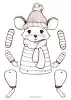 Vorschau - Mal- und Bastelvorlagen - Materialpaket: Winterfuchs und Wintermaus - Seite 3