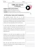 Vorschau - Arbeitsblätter - Fehlertexte zur Rechtschreibung, dreifach differenziert, TikTok, YouTube & KI - Seite 1
