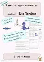 Vorschau - Arbeitsblätter - Sachtext mit Lesestrategien - Die Nordsee - 3. und 4. Klasse - Deckblatt