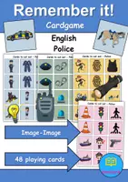 Vorschau - Arbeitsblätter - Remember it! / Matching Pairs: Polizei / Police (Image-Image) - Englisch - Deckblatt