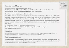 Vorschau - Unterrichtsreihen - Wege auf der 1000er-Tafel, 12 Karteikarten mit Selbstkontrolle, Orientierung im ZR bis 1000, differenziert! - Seite 1
