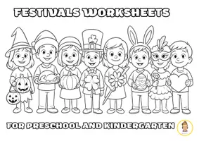 Vista previa - Hojas de trabajo - Festivals Worksheets for Preschool and Kindergarten INFANTIL - página 1