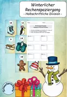 Vorschau - Arbeitsblätter - Winterlicher Rechenspaziergang - Halbschrifliche Division - Deckblatt