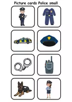 Vorschau - Arbeitsblätter - Mini Picture-word cards: Polizei / Police - Englische Mini Bildkarten & Lesekarten - Seite 2